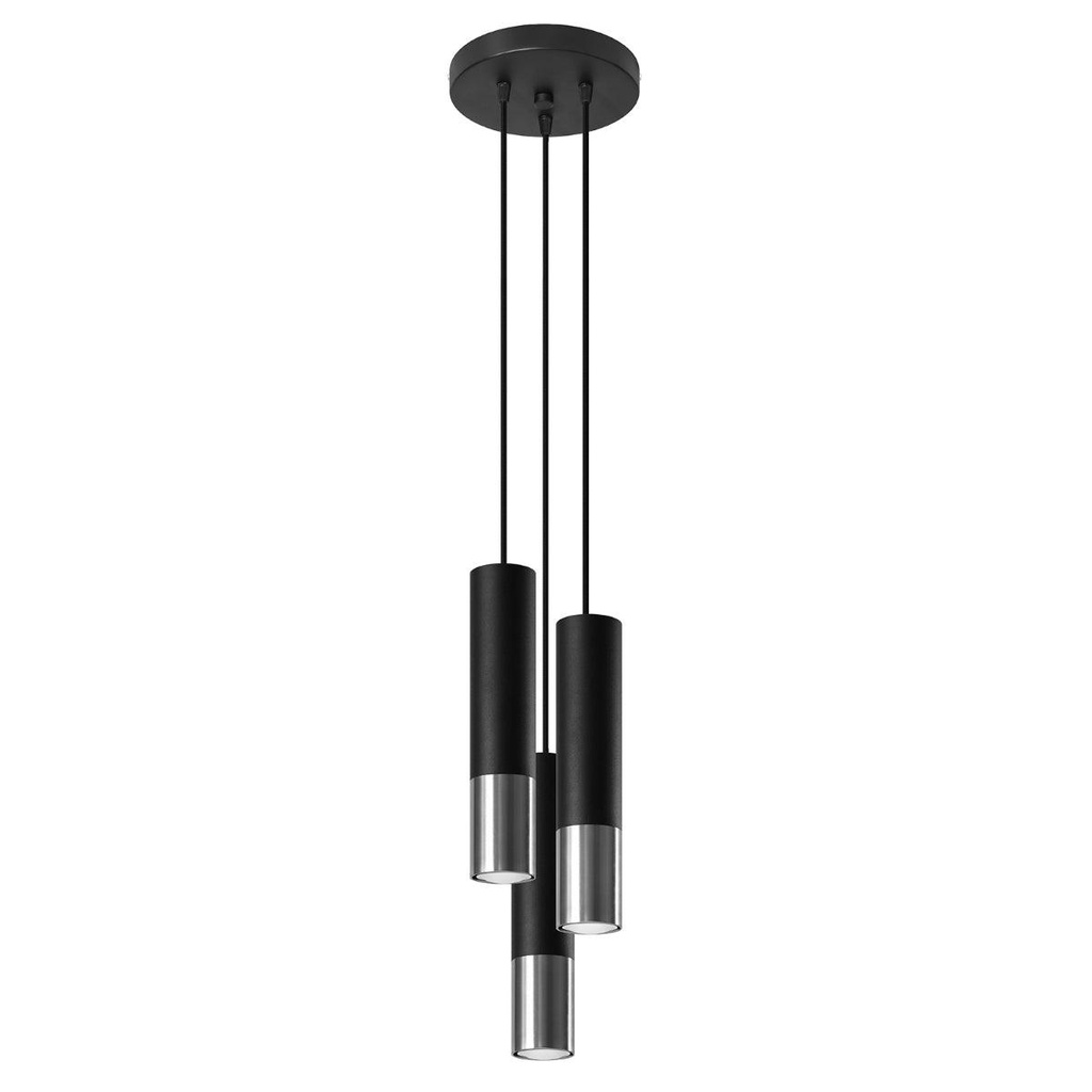 [SL.0943] Suspension LOOPEZ 3P noir/chrome