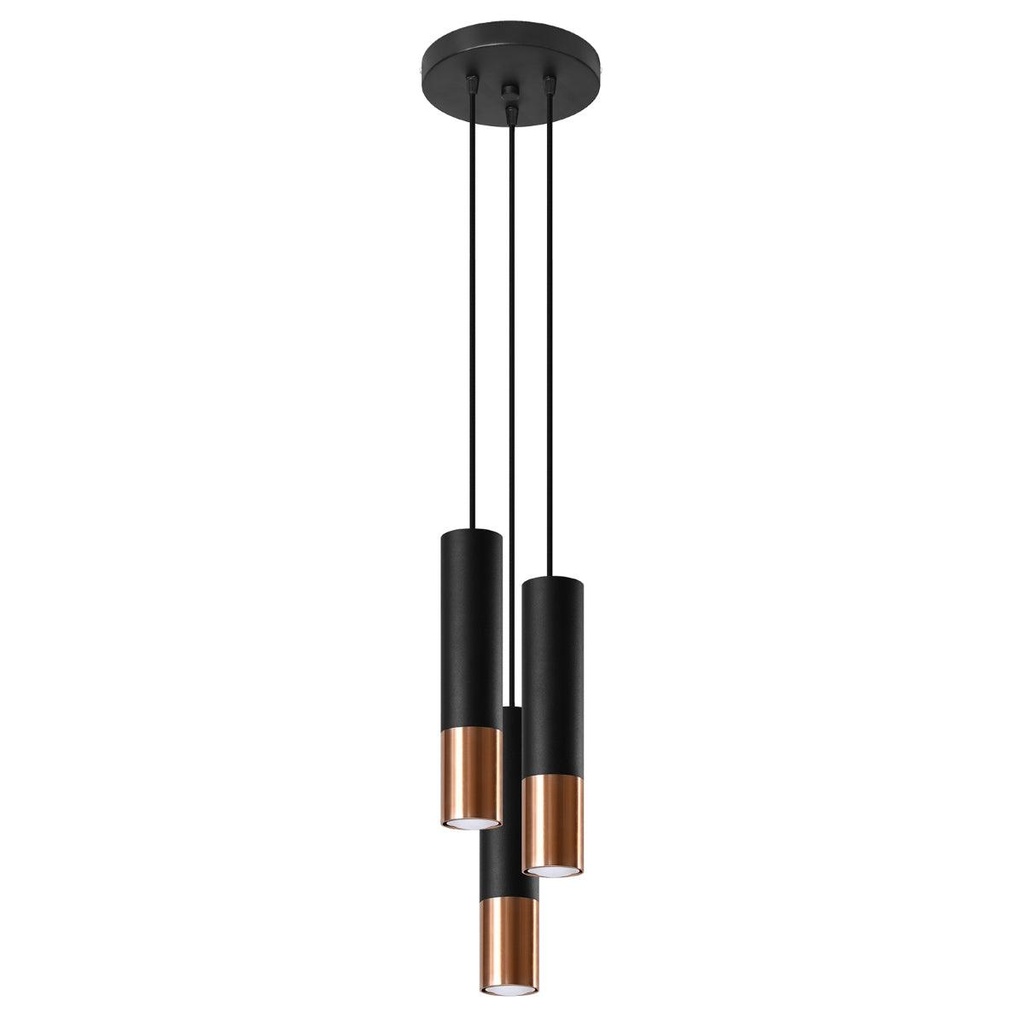 [SL.0949] Suspension LOOPEZ 3P noir/cuivre