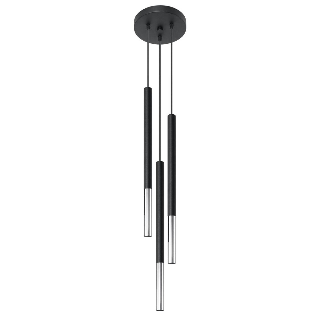 [SL.0887] MOZAICA 3P Pendelleuchte schwarz/chrom