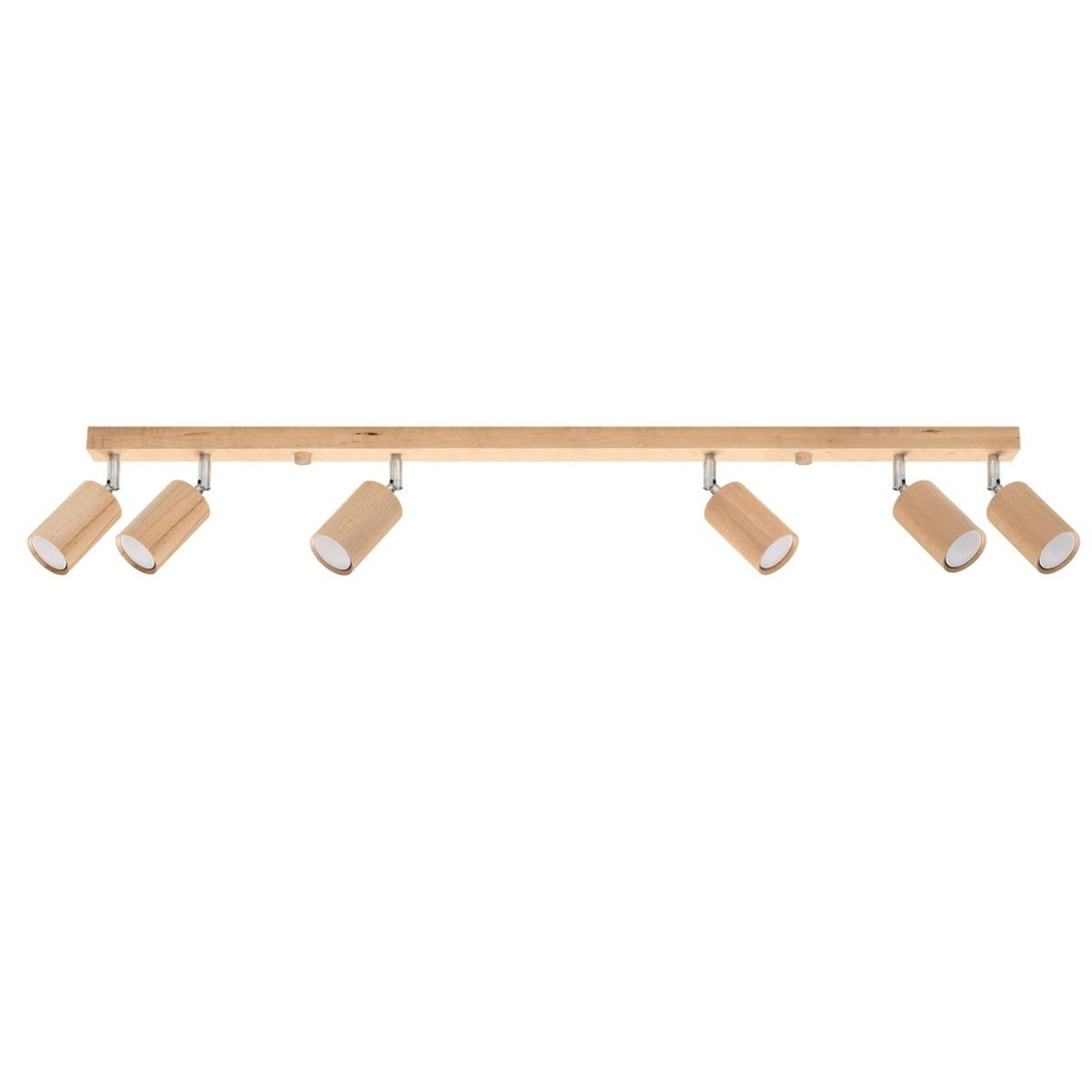 Lampada da soffitto BERG 6 in legno naturale