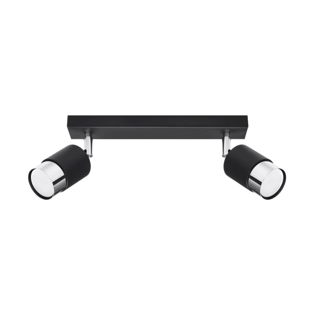 Plafonnier NERO 2 noir/chrome