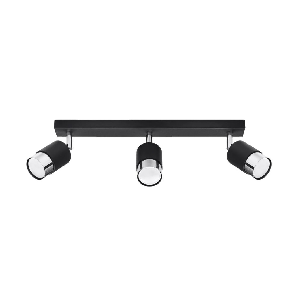 Lampada da soffitto NERO 3 nero/cromo