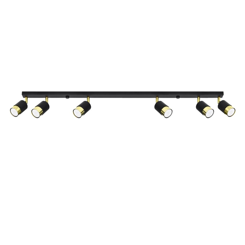 Lampada da soffitto NERO 6 nero/oro