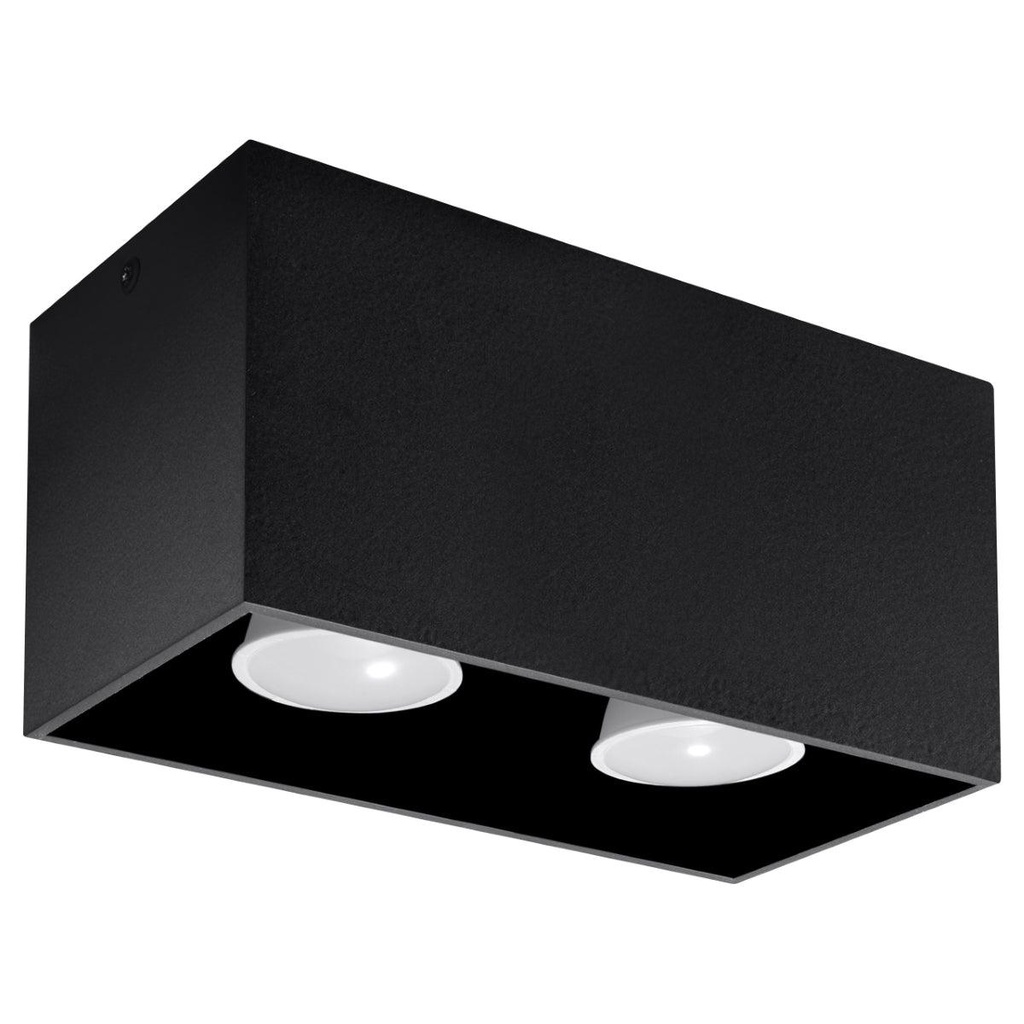 [SL.0381] QUAD schwarze Deckenleuchte