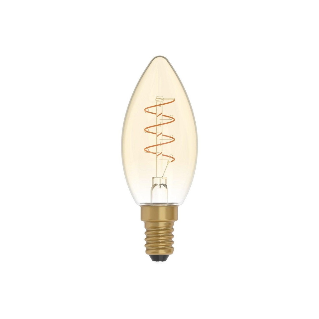 Lampadina LED Dorata Carbon Line filamento a spirale Candela C35