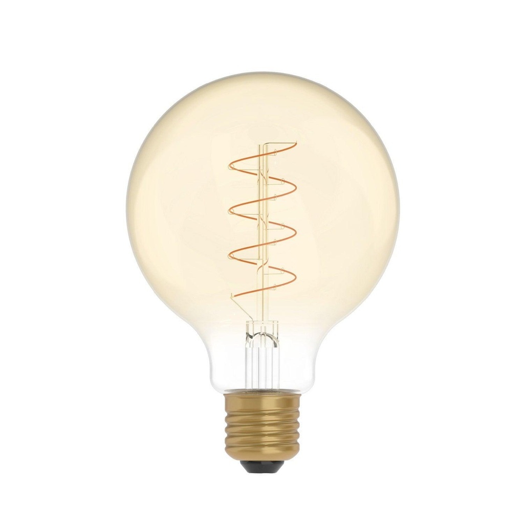 Lampadina LED Dorata Carbon Line filamento a spirale Globo G95 4W