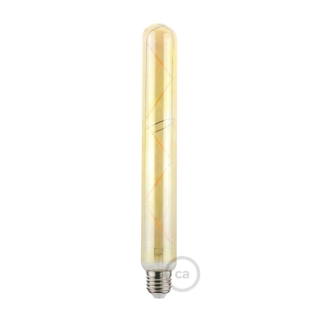 Lampadina LED Dorata Tubolare T38 filamento a ZigZag 5.5W 470Lm E27