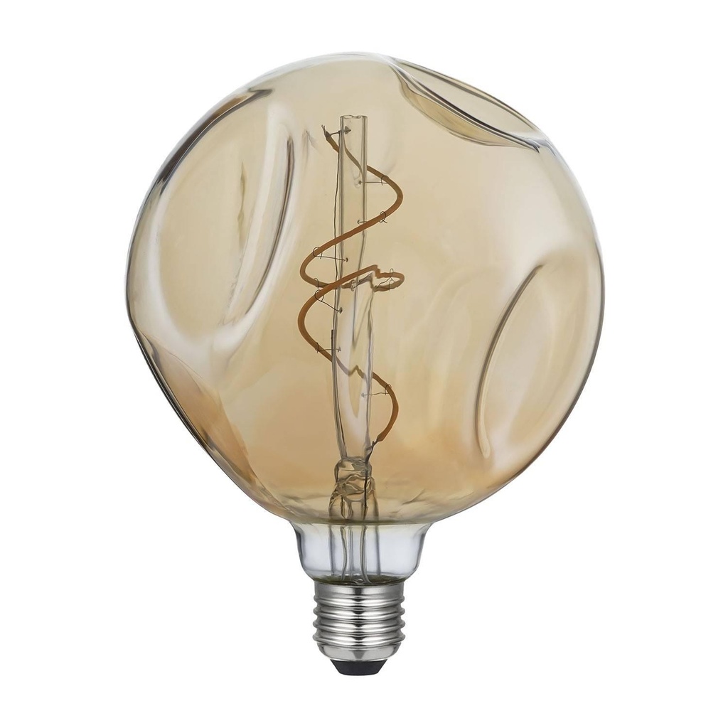 Lampadina LED Dorata Bumped Globo G140 filamento a Spirale 5W 250Lm