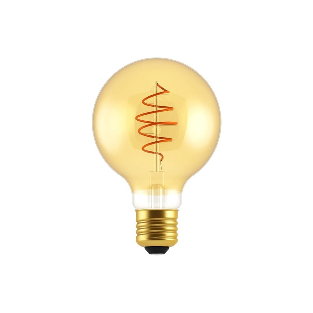 Lampadina LED Dorata Globo G80 Linea Croissant con filamento a