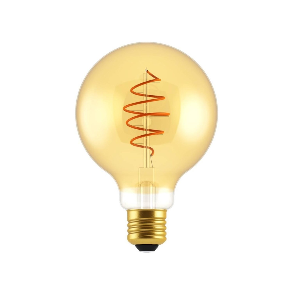 Lampadina LED Dorata Globo G95 Linea Croissant con filamento a