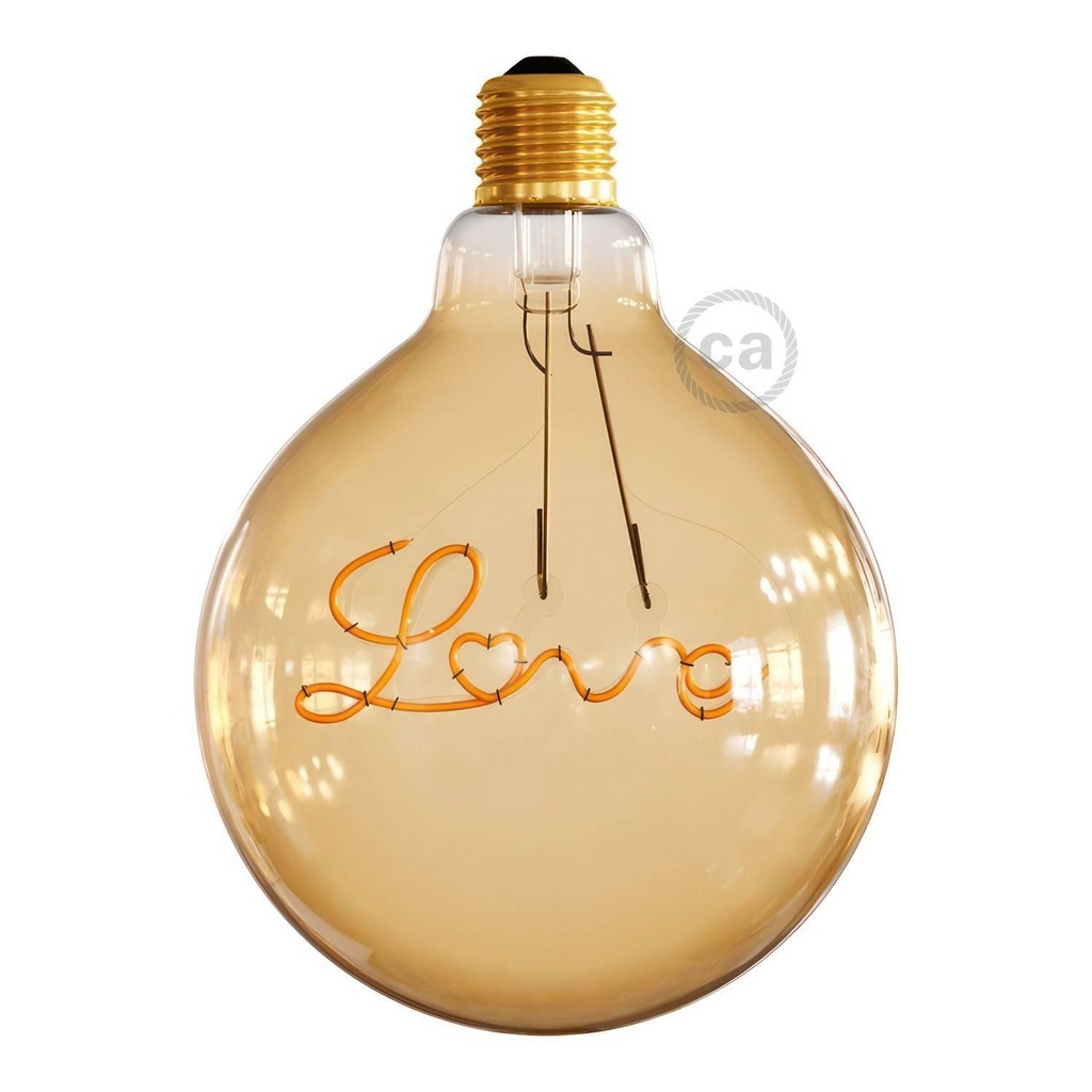 Lampadina LED Dorata per sospensione Globo G125 filamento Singolo