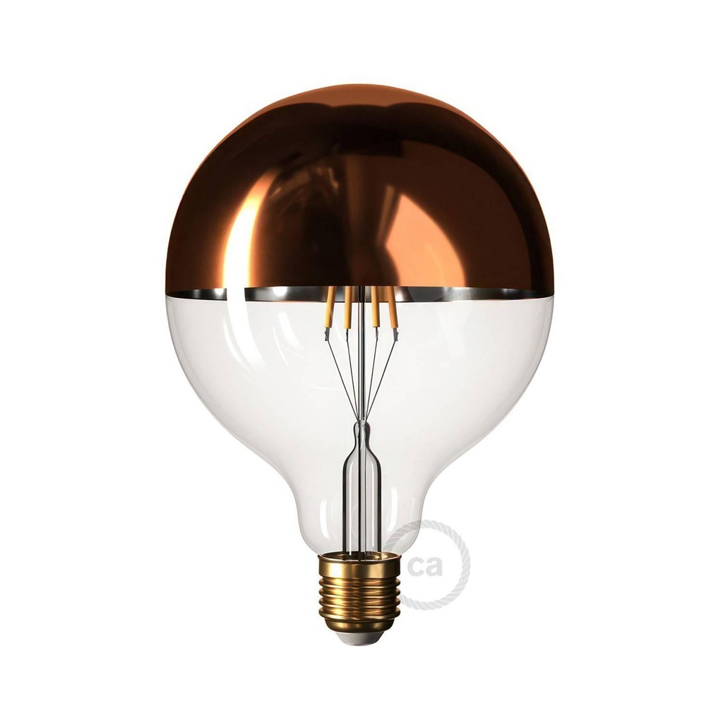 Lampadina LED Mezza Sfera Rame Globo G125 7W 806Lm E27 2700K
