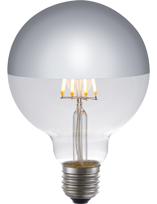 LED E27 Filament Globe Top Mirror, L279029012