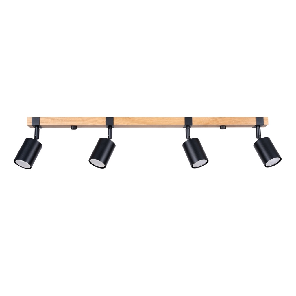 [SL.1346] FAGER 4L schwarze Deckenleuchte