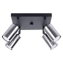 Lampada da soffitto WINX 4 nera/cromo