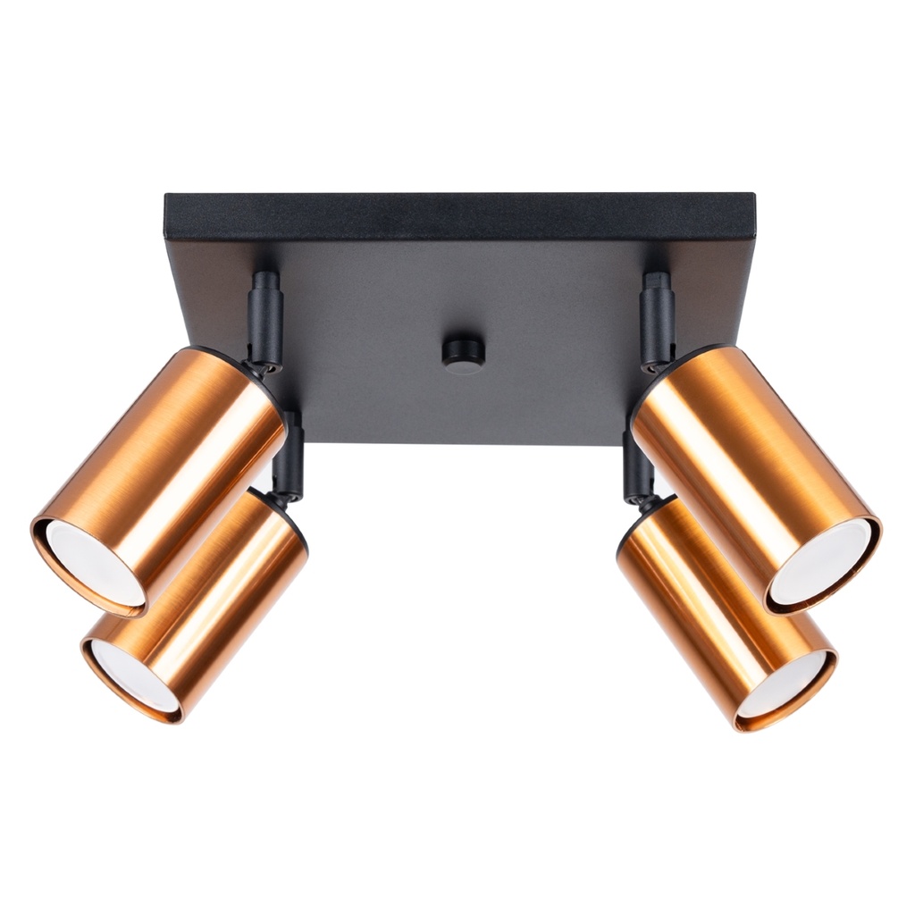 Lampada da soffitto WINX 4 nero/cooper