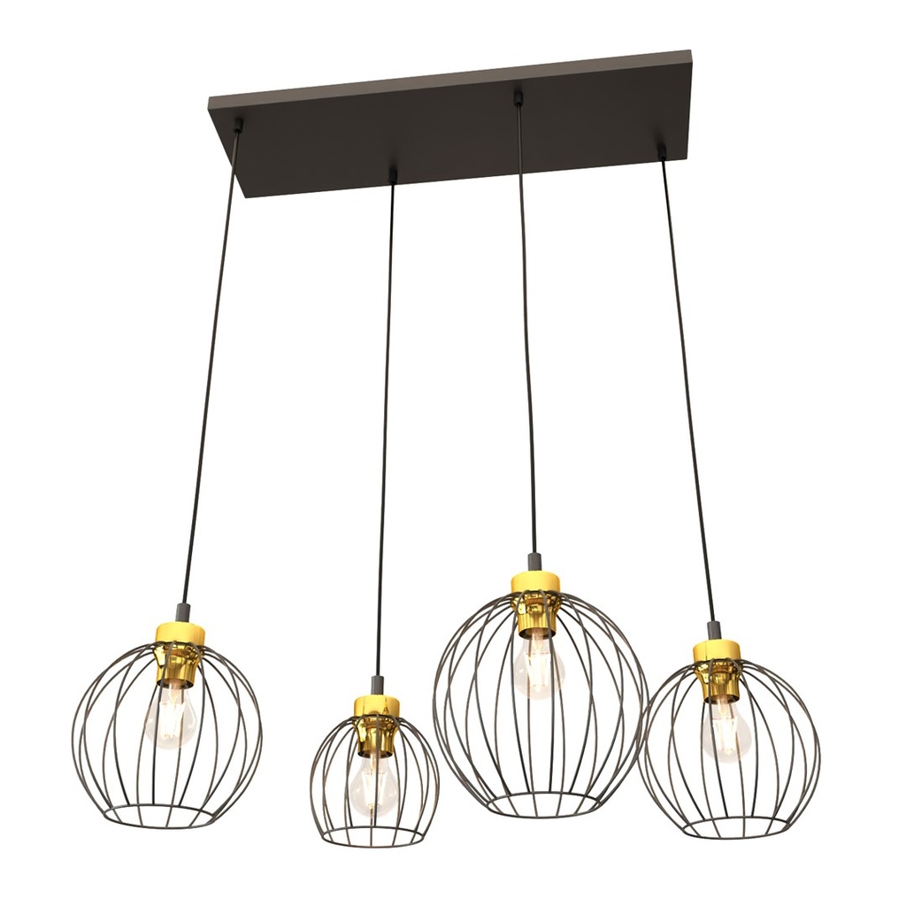 Lampada a sospensione Nando 4 Bl Gold