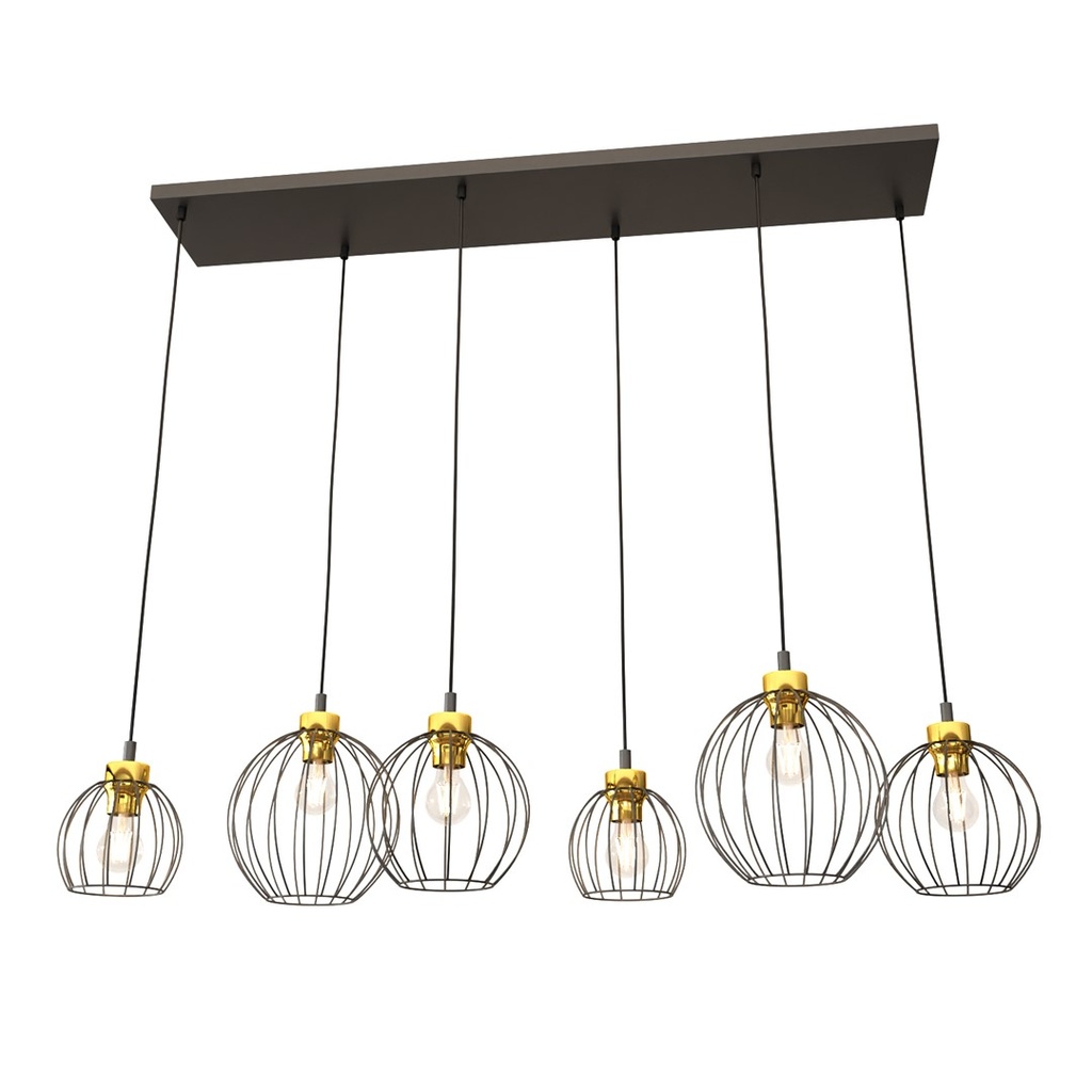 Lampada a sospensione Nando 6 Bl Gold