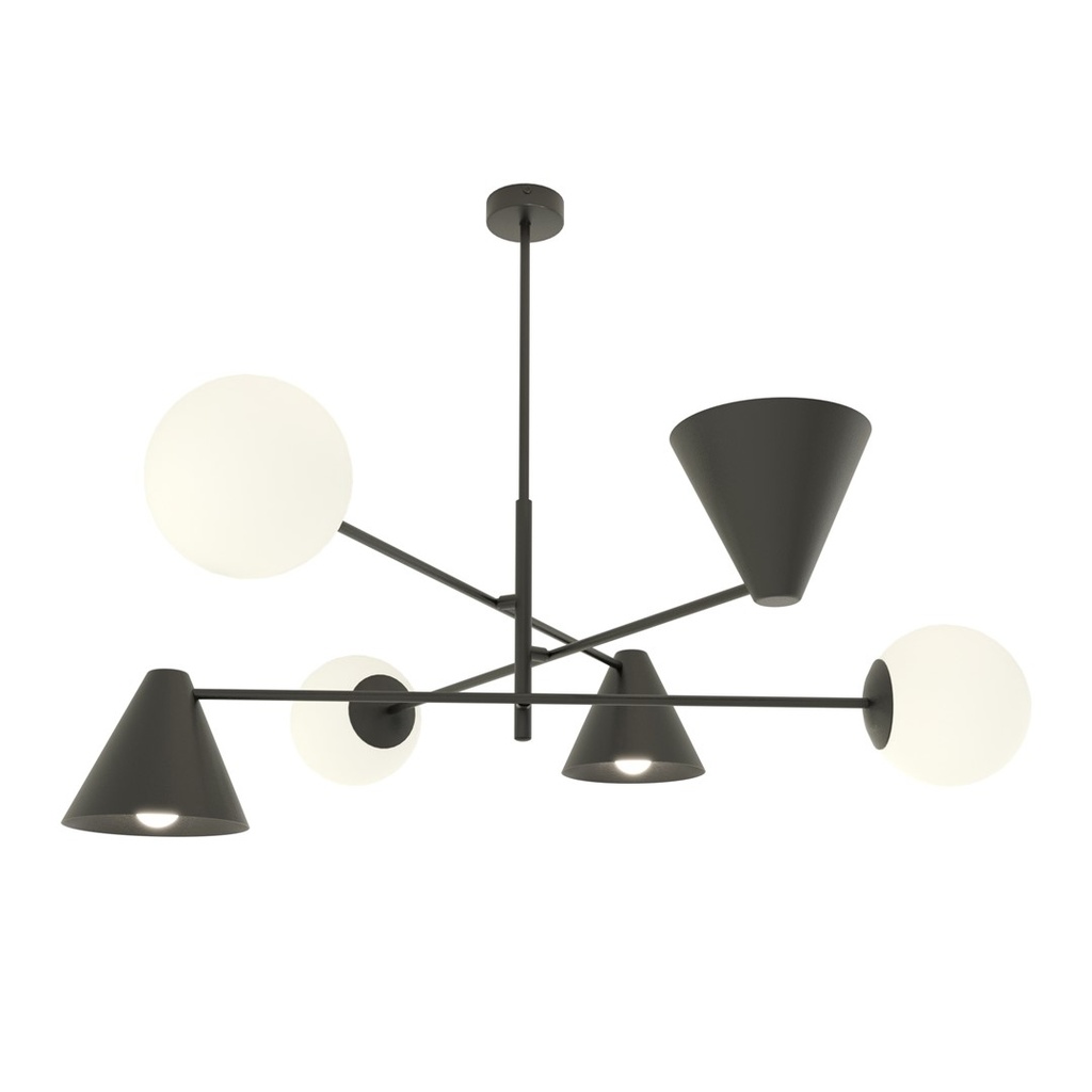 [1347/6] Hermes 6 Black chandelier