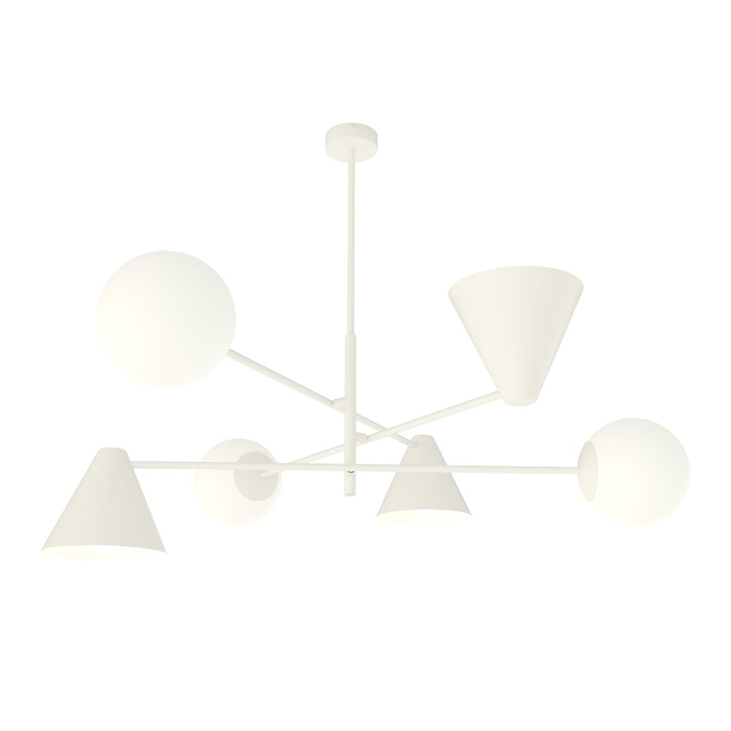 [1348/6] Hermes 6 White chandelier