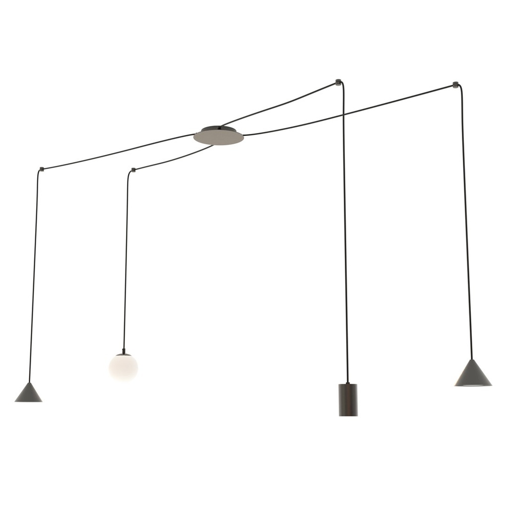 Lampada a sospensione Fuji 4 Black