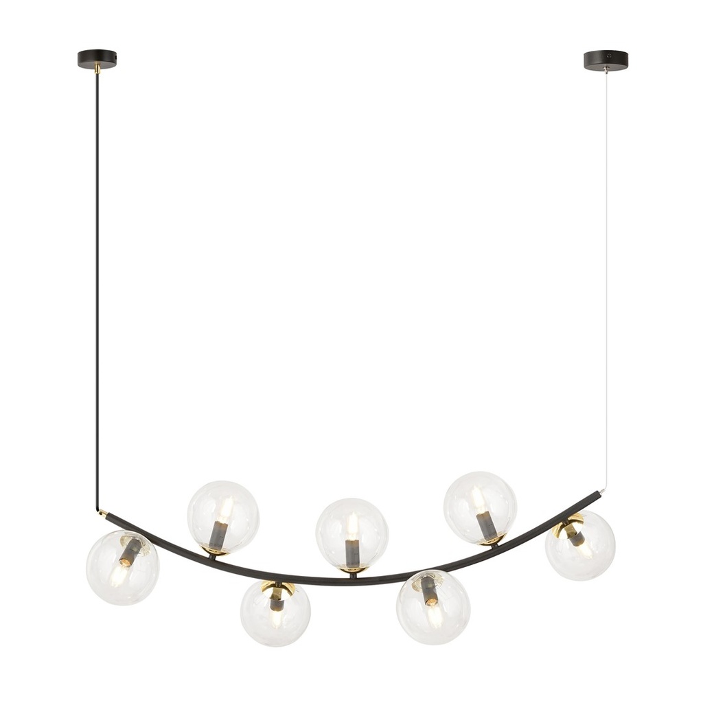 [1296/7] Lampe suspendue transparente Ritz 7 Bl