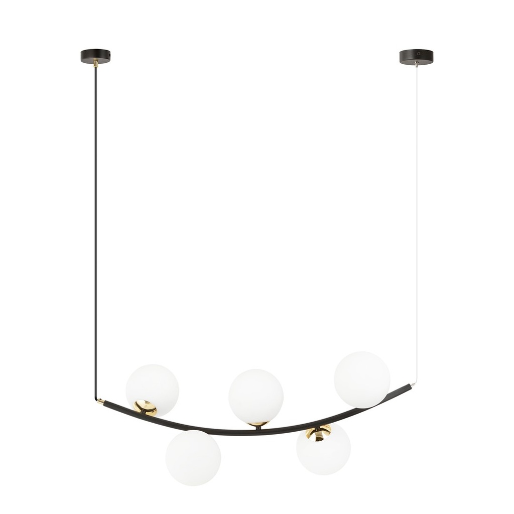 [1298/5] Ritz 5 Bl Opal Pendelleuchte