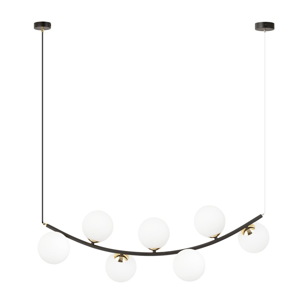 [1298/7] Lampe suspendue opale Ritz 7 Bl