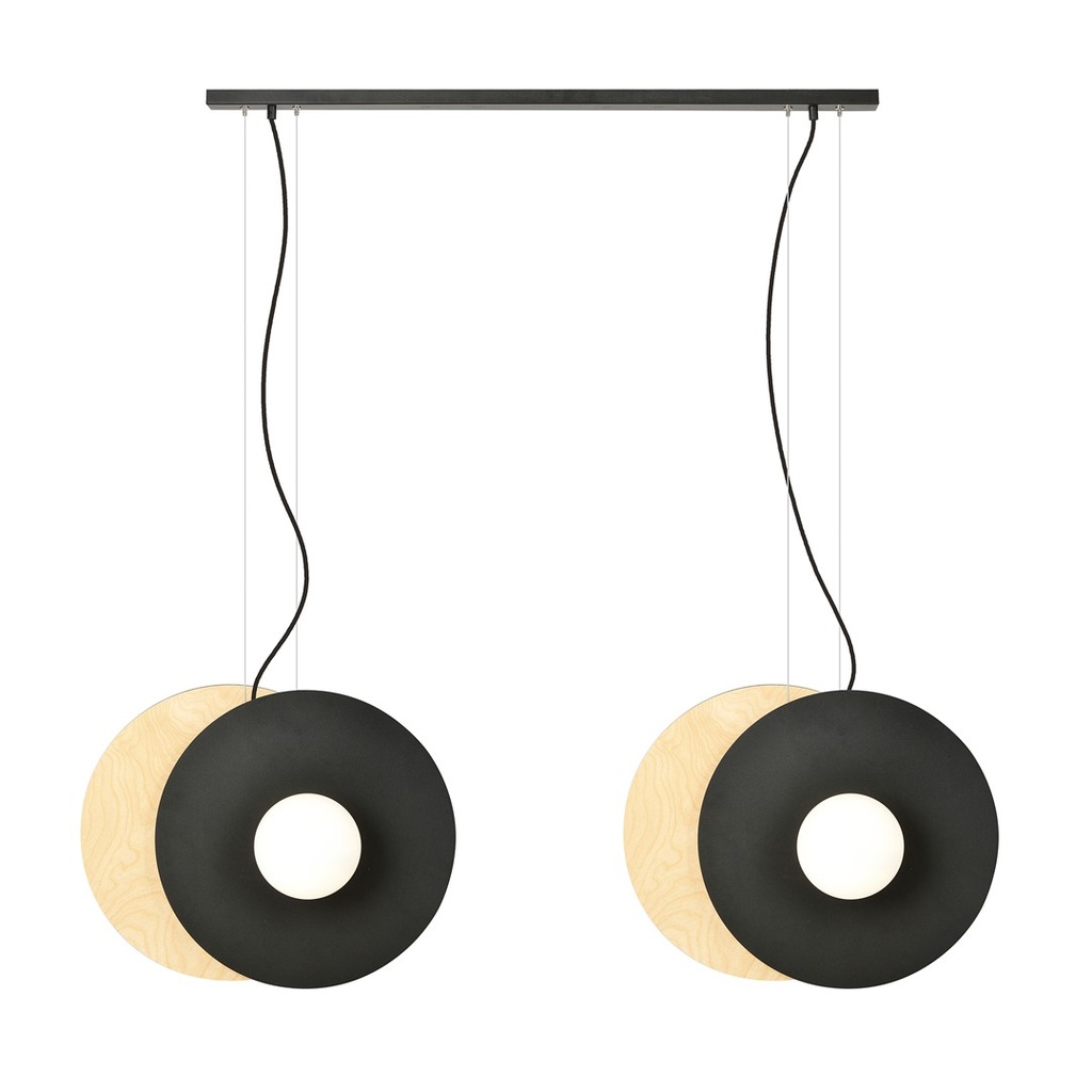 [1303/4] Lampe suspendue opale Soho 4 Bl