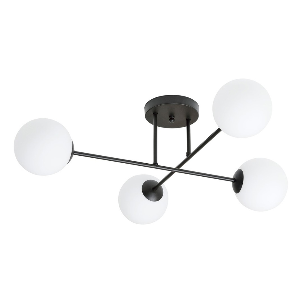Roma 4 Black/Opal ceiling lamp