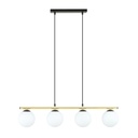 Lampe suspendue opale Alora 4 Noir