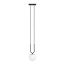 Lampe suspendue Glam 1 noire/opale