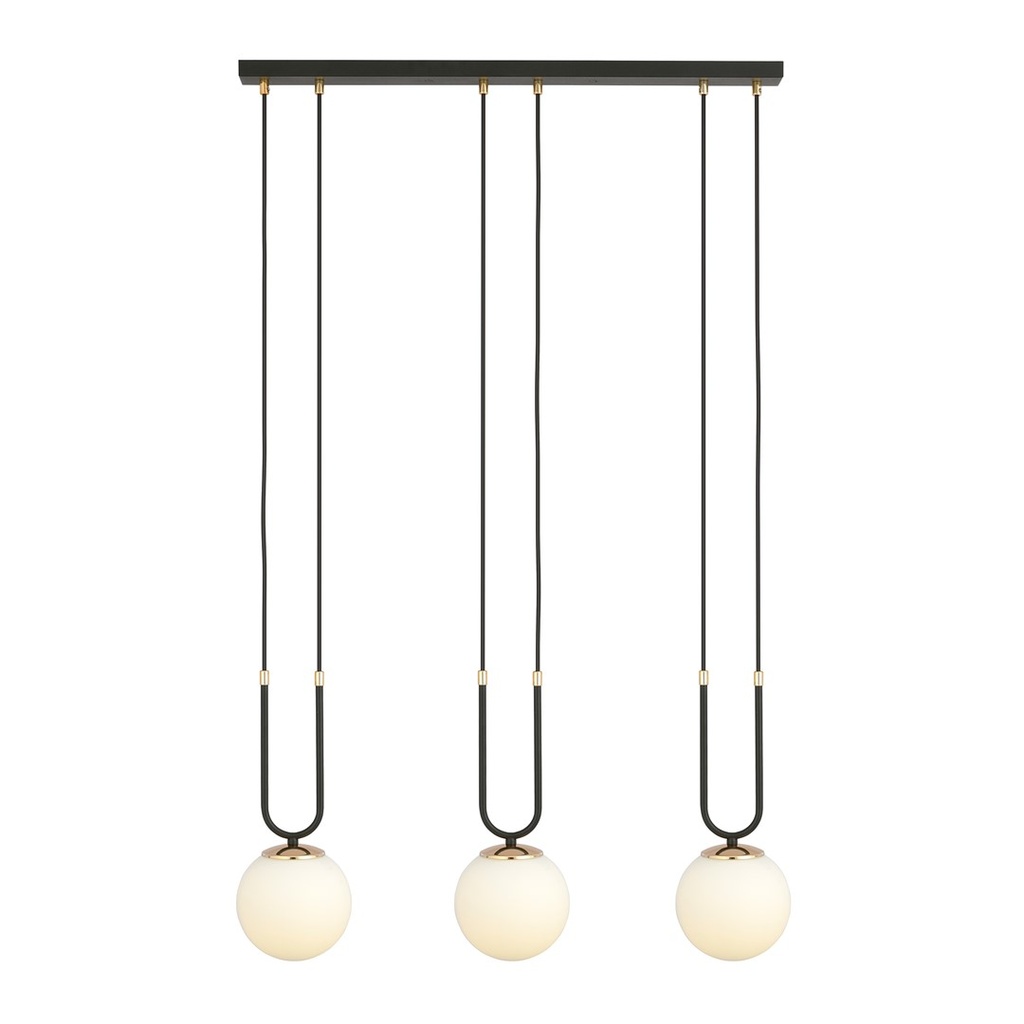 [1112/3] Glam 3 Black/Opal pendant lamp