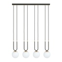 Lampe suspendue Glam 4 noire/opale