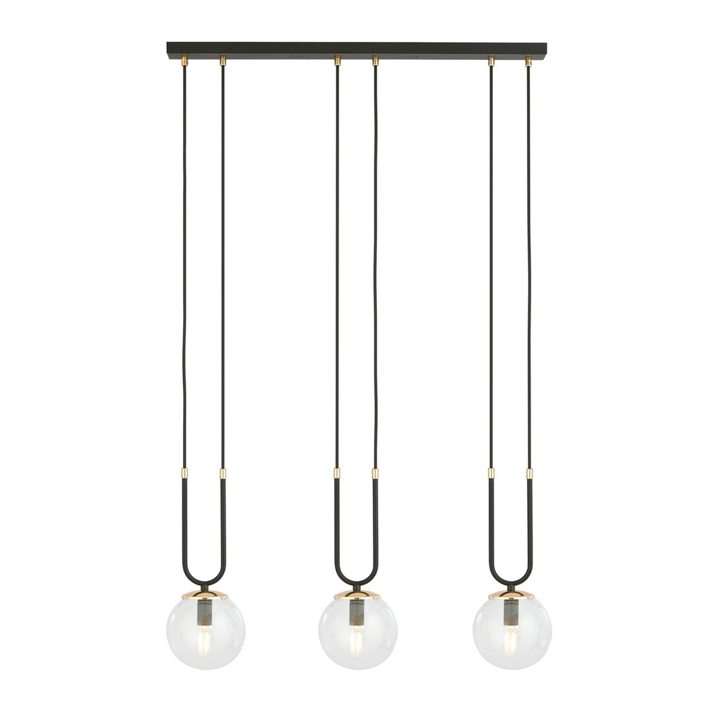 [1114/3] Glam 3 Schwarz/Transparent Pendelleuchte