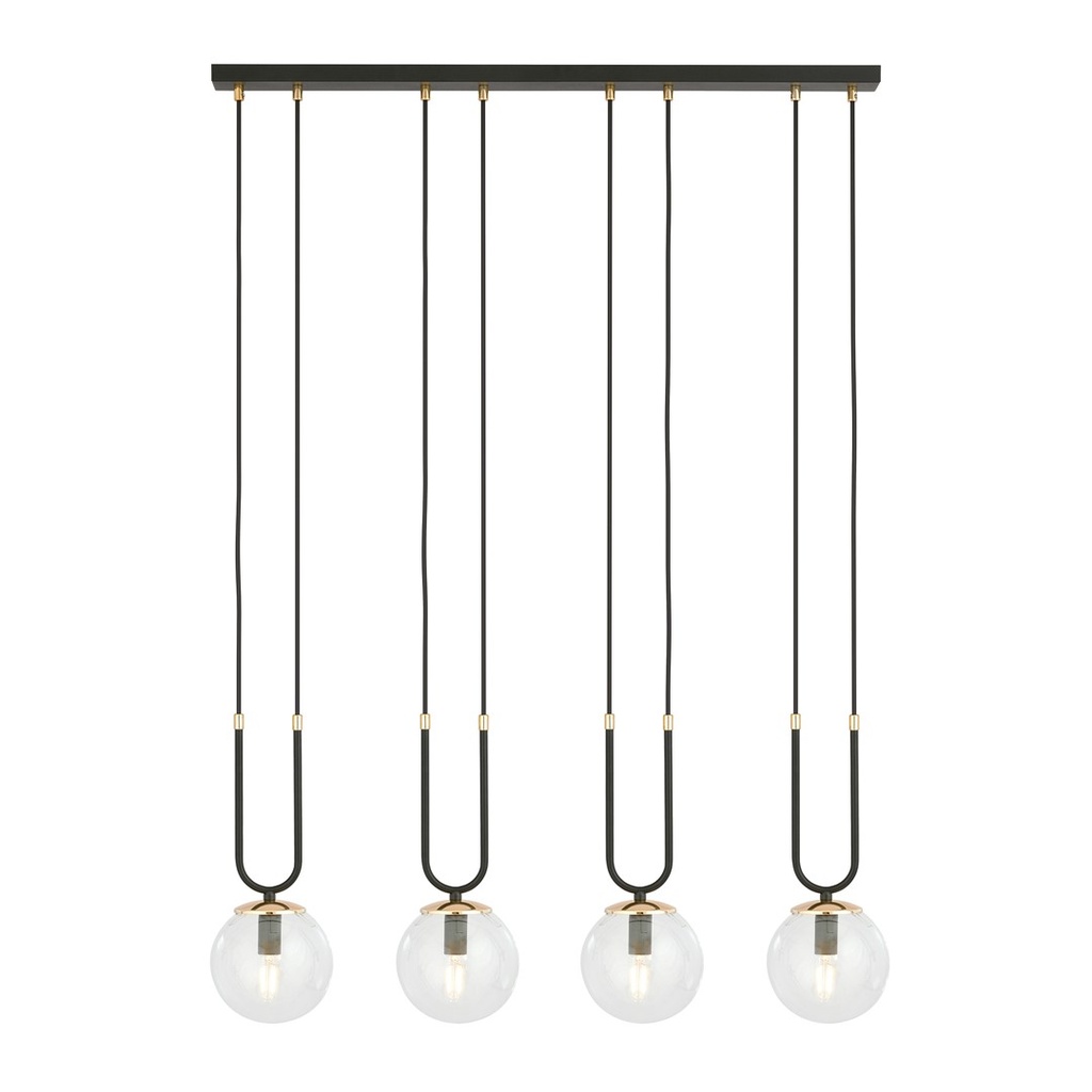 [1114/4] Glam 4 Black/Transparent pendant lamp