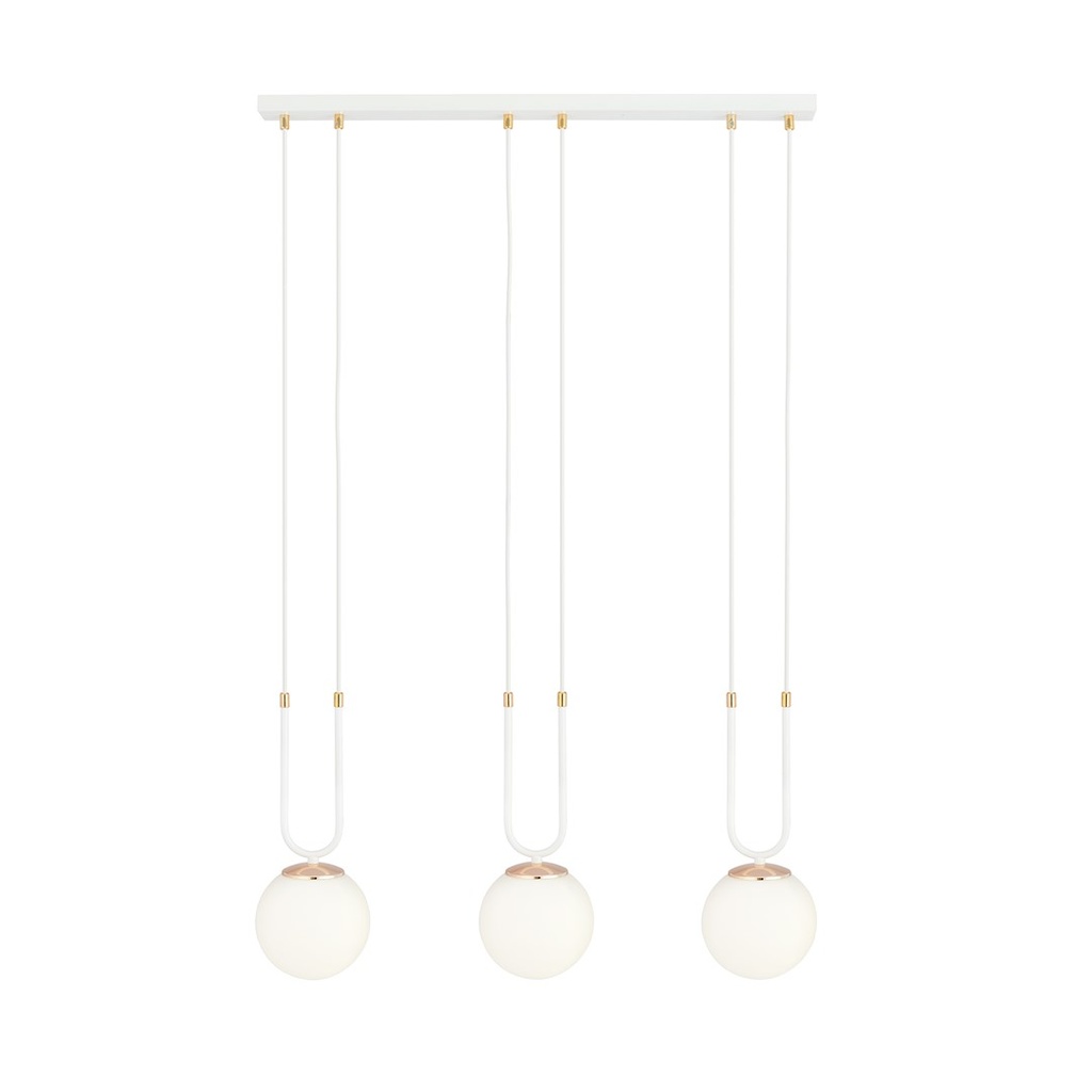 [1115/3] Glam 3 White/Opal pendant lamp