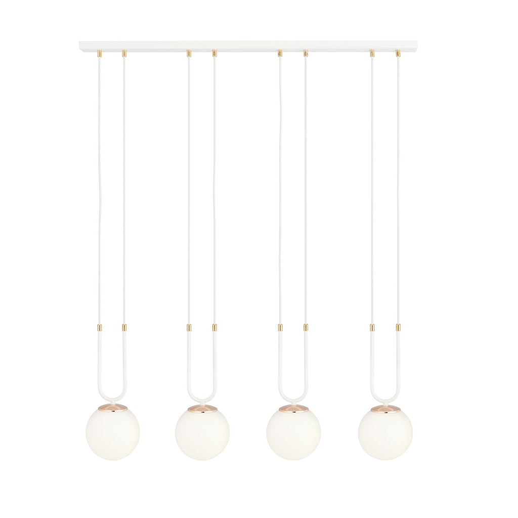 [1115/4] Glam 4 Weiß/Opal Pendelleuchte
