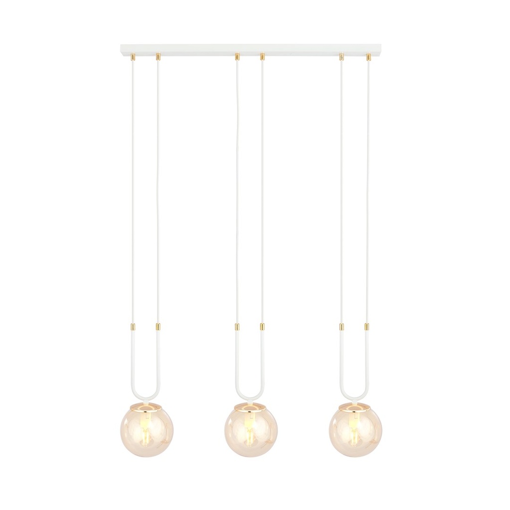 [1117/3] Glam 3 White/Miodowy pendant lamp