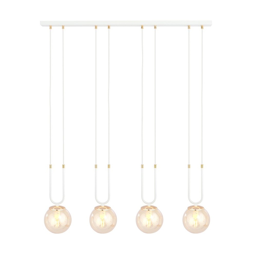[1117/4] Glam 4 White/Miodowy pendant lamp