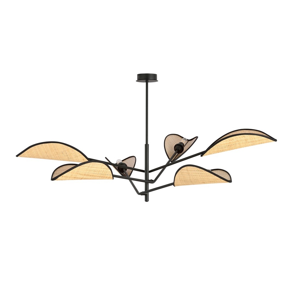 Lampada da soffitto Vene 6 Black/Rattan