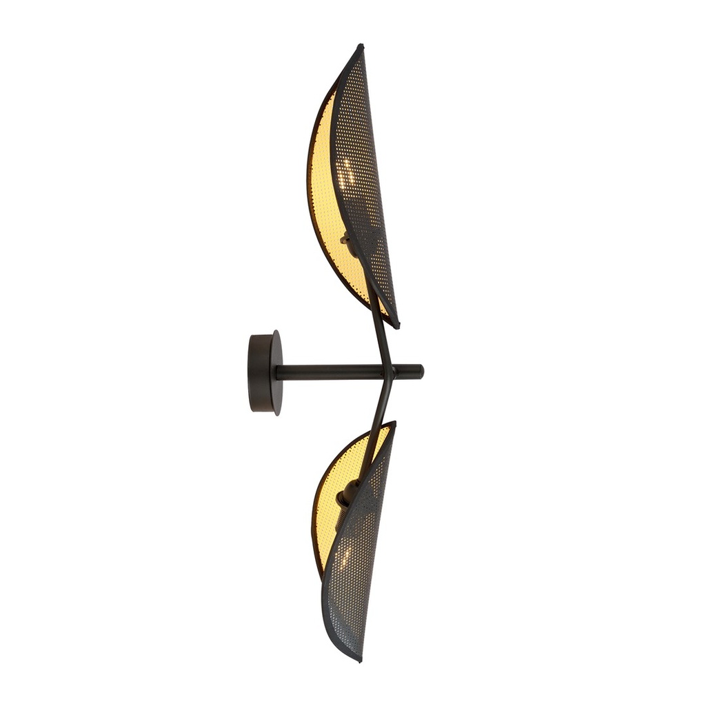 Vene K2 Schwarz/Gold Wandleuchte