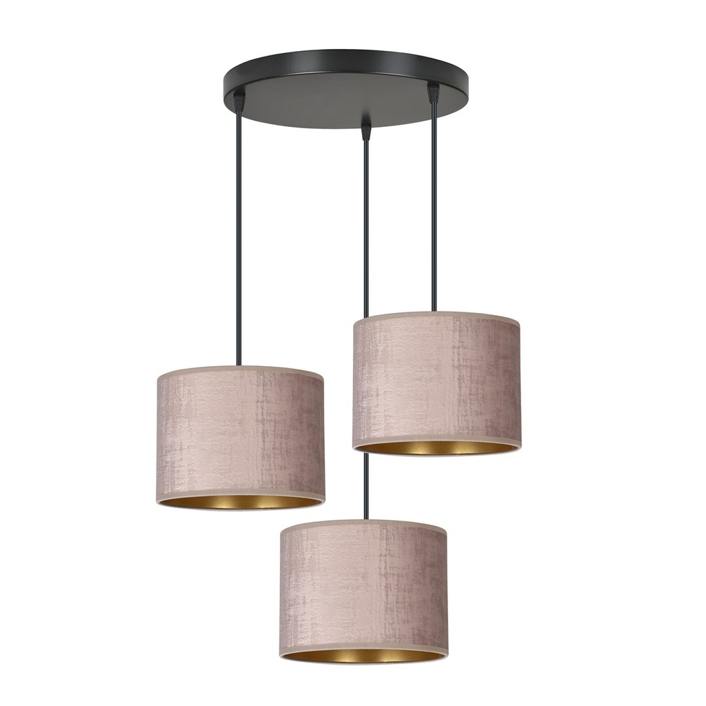 Lampe suspendue Hilde 3 Noir Premium Rose
