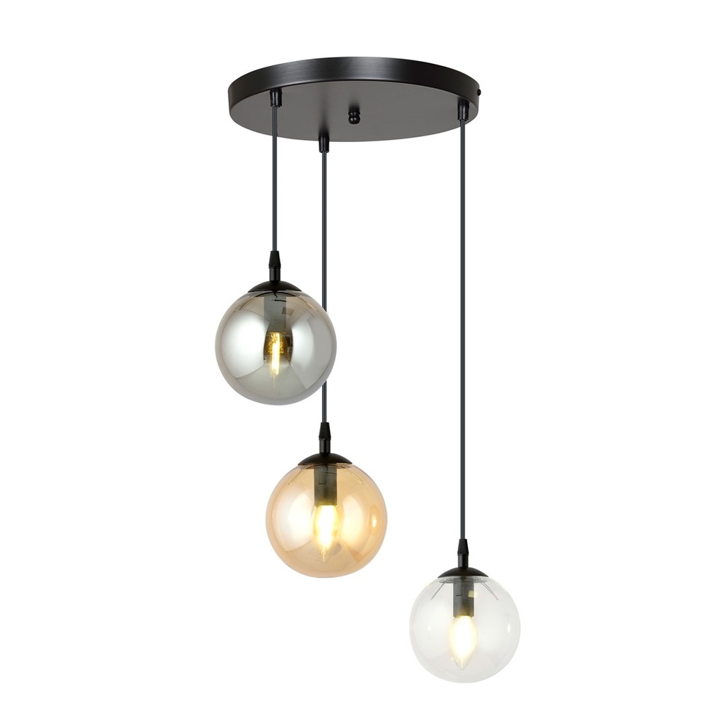 Lampe suspendue Cosmo 3 Noir Premium Mix