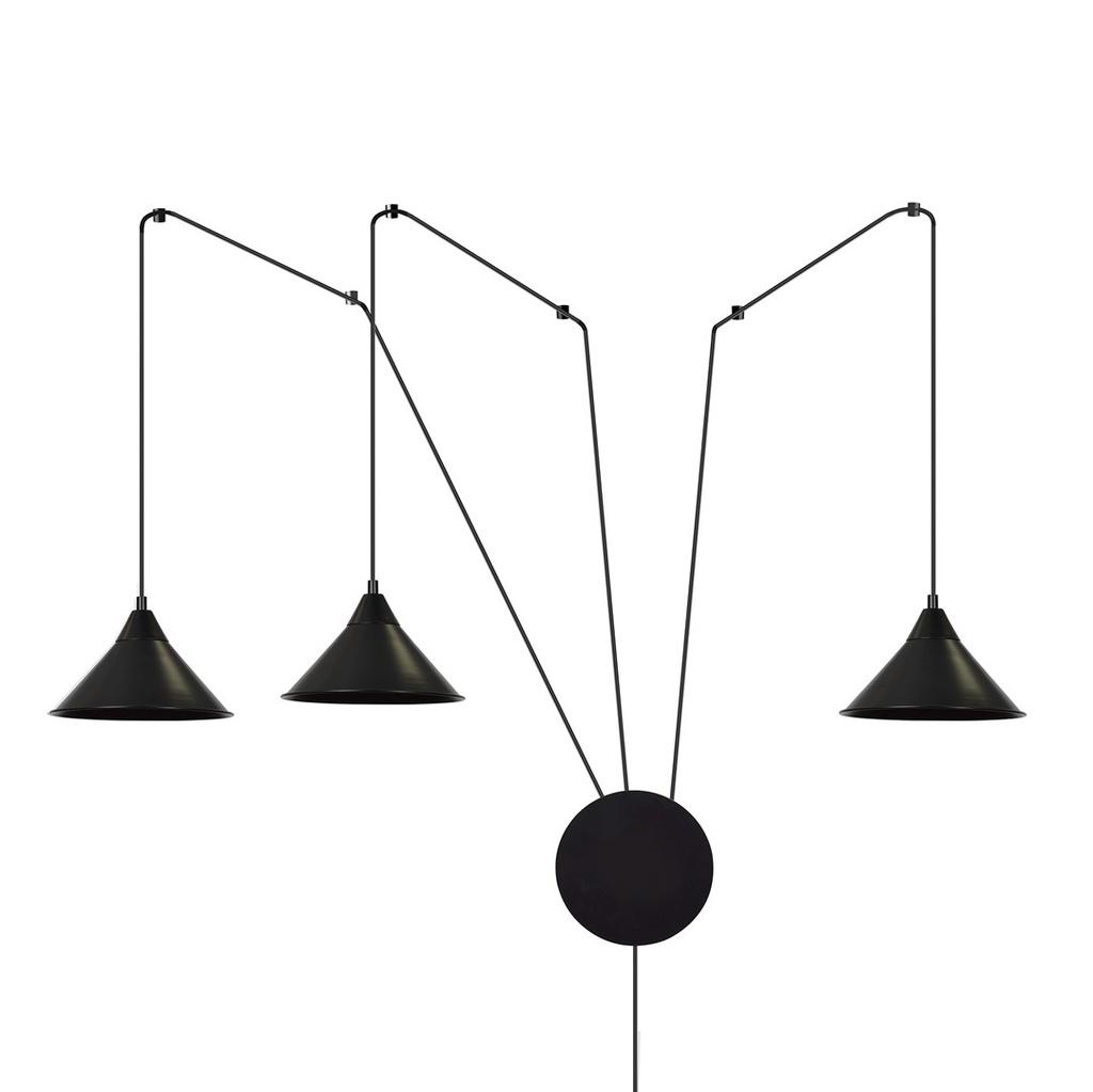 Lampada a sospensione Abramo 3 Black