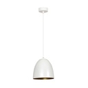 Lampe suspendue Lenox 1 blanche/dorée