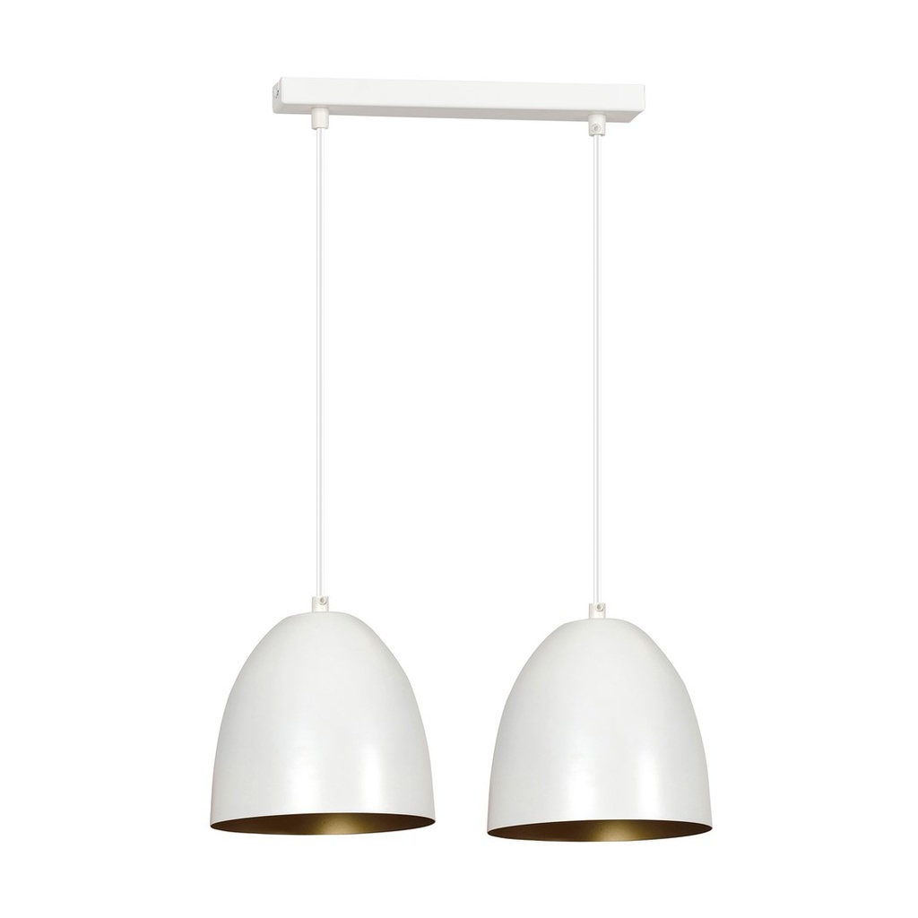 [411/2] Lenox 2 White / Gold pendant lamp