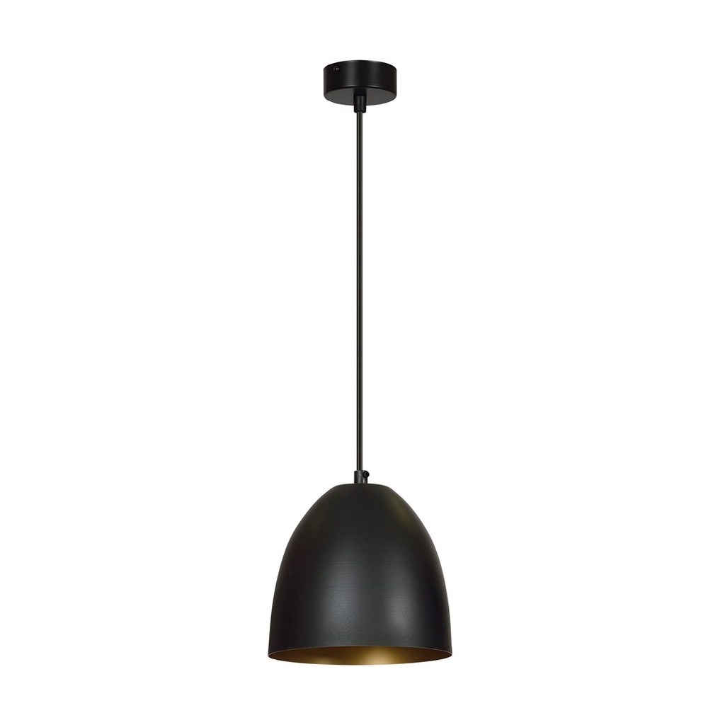 [410/1] Lampe suspendue Lenox 1 noire/dorée