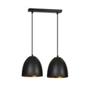 Lampe suspendue Lenox 2 noire/dorée