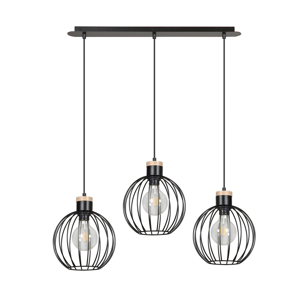 [754/3] Lampada a sospensione Barbado 3 Black